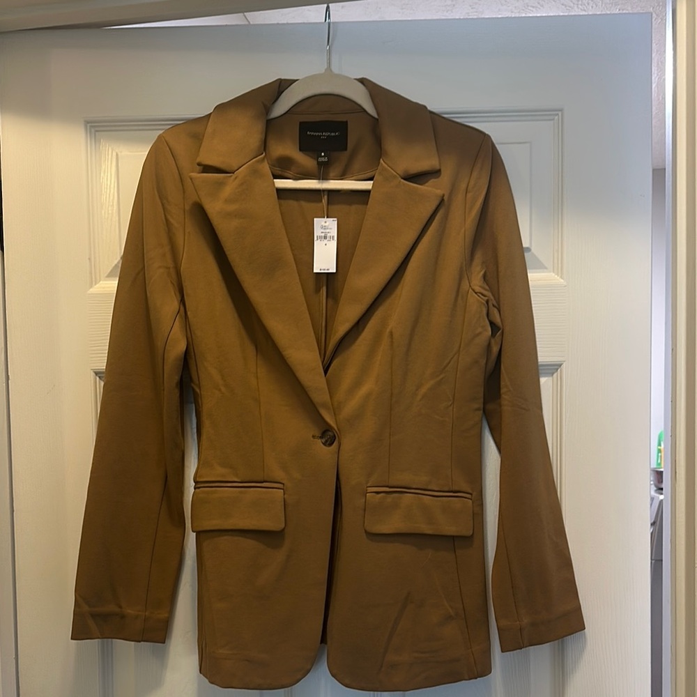 Banana Republic Tan Blazer Structured Suit Jacket